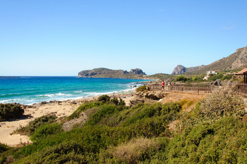 Fototapeta na wymiar Falassarna, one of the most beautiful beaches of Crete