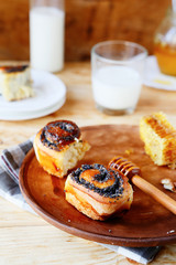 milk bun with poppy seeds