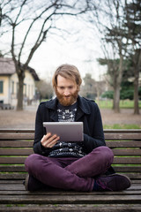 Obraz premium young hipster red bearded man