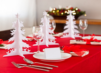 Christmas dinner table