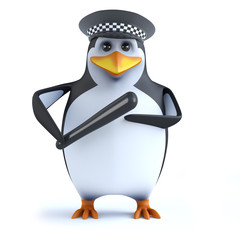 3d Officer penguin and truncheon