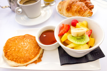 Fruit and croissants