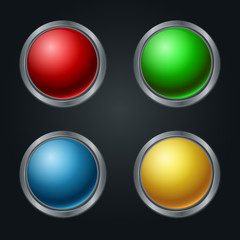 colorful vector web buttons set