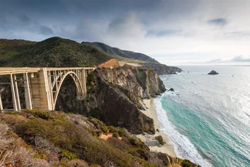 Gordijnen De historische Bixby-brug. Pacific Coast Highway Californië © Michael Flippo