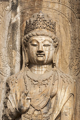 Fototapeta na wymiar A shot of Chinese Buddha Statue in China