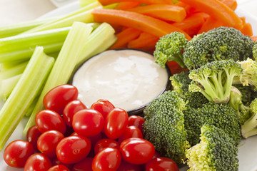 Organic Raw Vegetables with Ranch Dip