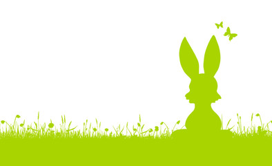 Wiese mit Osterhase
