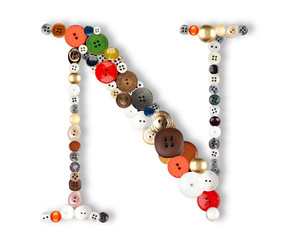 Buttons alphabet  - letter N -
