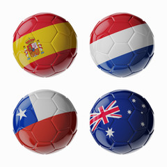 Obraz premium Football WorldCup 2014. Group B. Football/soccer balls.