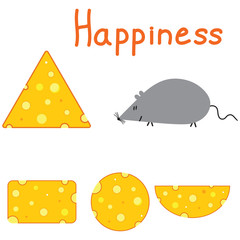 Happiness mouse and cheese