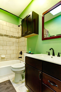 Elegant green bathroom
