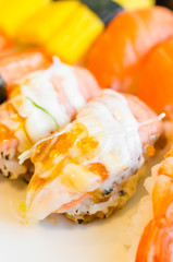 Sushi japanese food in plate