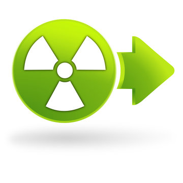 radioactivité sur symbole web vert