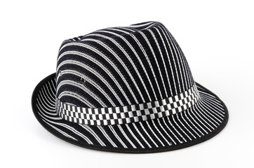 Vintage panama hat isolated white background