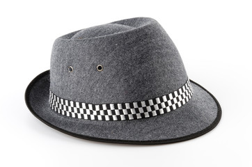 Vintage panama hat isolated white background