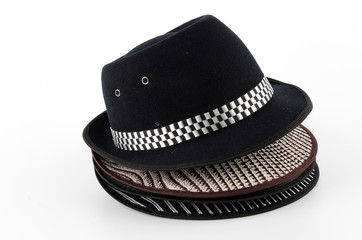 Vintage panama hat isolated white background