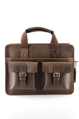 Leather bag isolated on white background