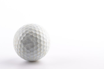 Golf ball isolated white background