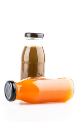 Vegetable juice bottle isolated white background