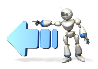 Robot pointing to the left