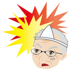 驚く幽霊のおじいさん