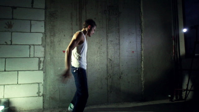 Young man dancing.