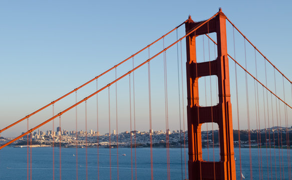 Golden Gate Bridge Tower and San Francisco