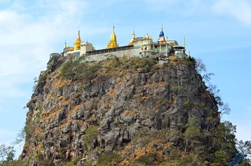 Foto op Canvas Buddhist monastery at the top of hill in Taung Kalat,Myanmar © suronin