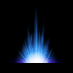 Abstract background with blue lighting flare