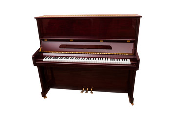 ebony and ivory keys of red piano