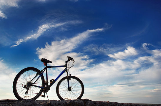Bike under blue sky