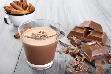 Küchenrückwand glas motiv Milchshake Schokoladen-Smoothie