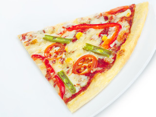 Vegetable pizza slice