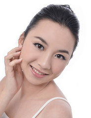 Obraz premium beautiful cheerful teen girl beauty face happy smiling