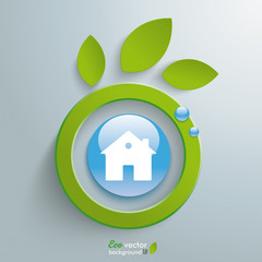 Eco Leaves Blue Button House