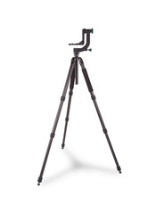 Black camera tripod