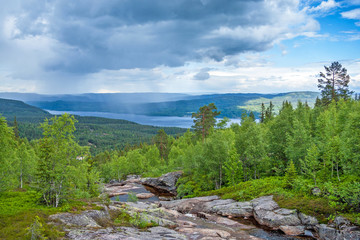 Fototapeta na wymiar View over Norway landscape