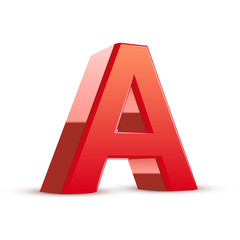 3d red letter A