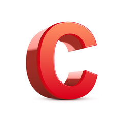 3d red letter C