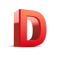 3d red letter D
