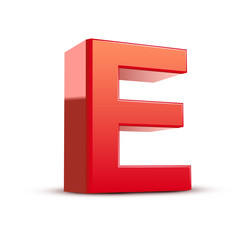 3d red letter E