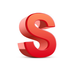 3d red letter S
