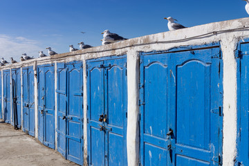 Lockers in the harbor of Essaouira, Morocco