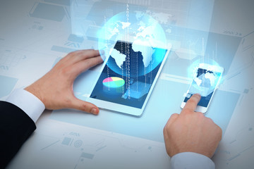 businessman working with table pc and smartphone