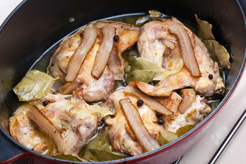 rabbit baked with bacon