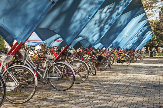 Fototapeta Parcheggio di biciclette a Padova