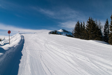 frisch präparierte Piste