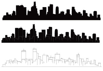 Obraz premium Vector cities silhouettes.