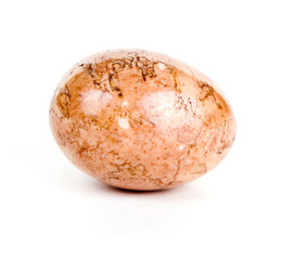 Stone Easter egg isolated on white background