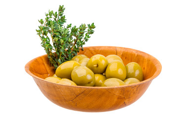 Green gigant olives